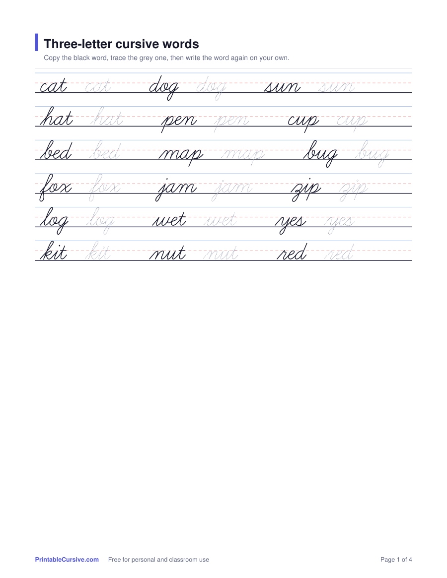 Cursive words preview